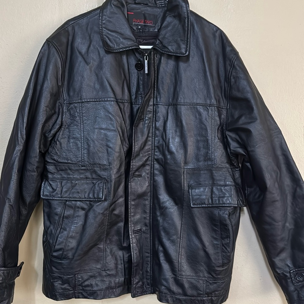 Black Leather men jacket